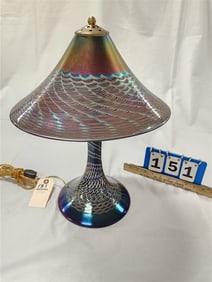Jenson Hurd Art Glass Lamp 18" H X 13 1/2" D
