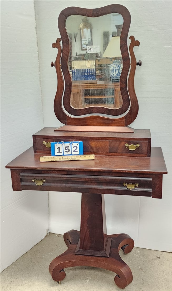 Empire Mahog 2 Drawer Dressing Stand 63" H 34" W X 17 3/4" D (1 of 3)