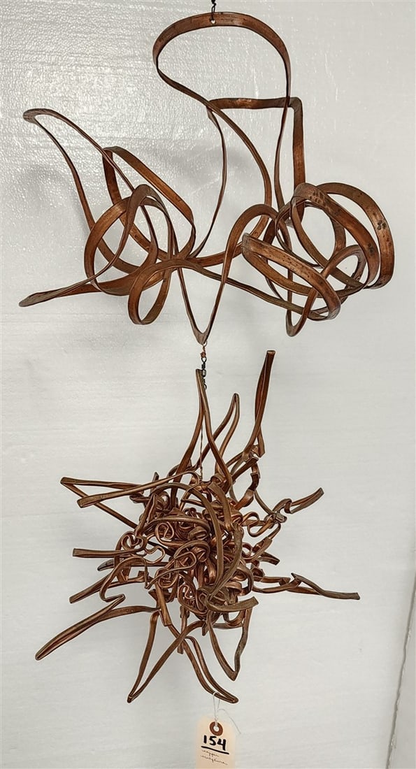 Copper Abstract Hanging Sculpture 28" X 20" Roughly: Copper Abstract Hanging Sculpture 28" X 20" Roughly