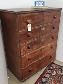 Early 19th C Cherry 3 Drawer Blanket Chest 45 1/2" H X 38" W X 19" D