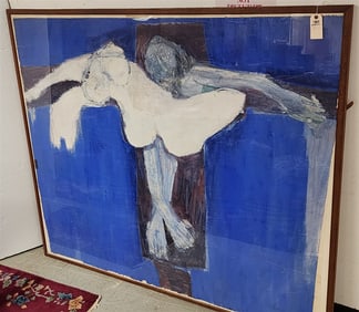 Framed Acrylic On Paper Sgnd Lapidus 1962  5' X 6' w/Frame 62 3/4" X 75"