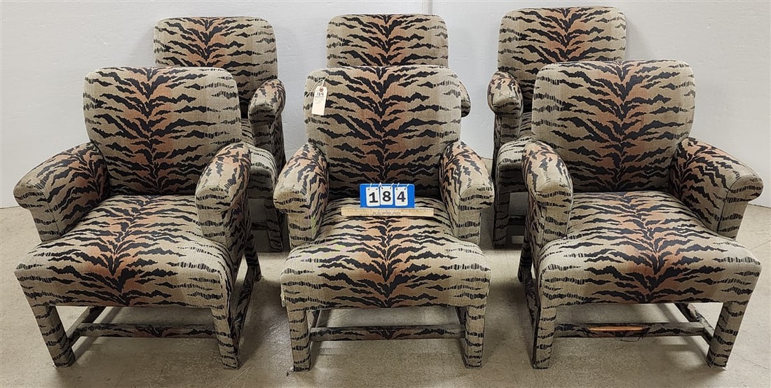 Set Of 6 Donghia John Hutton Design Upholstered Arm Chairs: Set Of 6 Donghia John Hutton Design Upholstered Arm Chairs