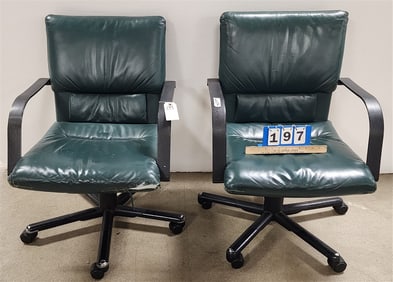 Pr. Green Vitra Office Chairs Leather Upholstered
