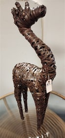 Strap Metal Sculpture Of A Giraffe 41" H