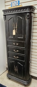 Ebonized 4 Door 3 Drawer Cabinet 5'7 1/2" H X 27" W X 12" D