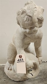 Cast Cement Figural Fountain Head 20 1/2" H X