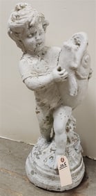 Figural Fountain Head Boy w/Fish 24"