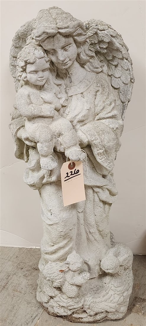 Cast Cement Angel w/Cjhild 27" (1 of 2)