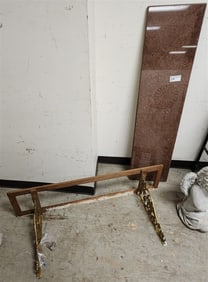 Brass Bracket Supported Granite Top Shelf 20" H X 55" W X 14" D