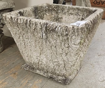 Cast Cement Planter 13" H X 16" Sq.