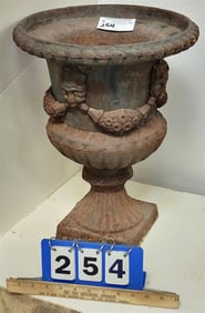 Cast Iron Urn 17 1/2" H X 13" Diam.