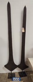 2 -19th C Forged Iron Blade Used For Currecny Or Prestiged Object Democratic Rebublic Of Congo