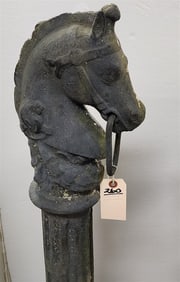 Vintage Cast Iron Horse Head Hitching Post 44" H