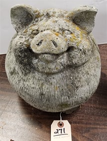 Cast Cement Pig 9 1/2" X 10" D