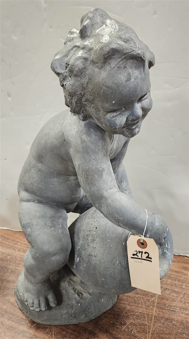 Lead Putti Fountain Head 19 1/2" (1 of 2)