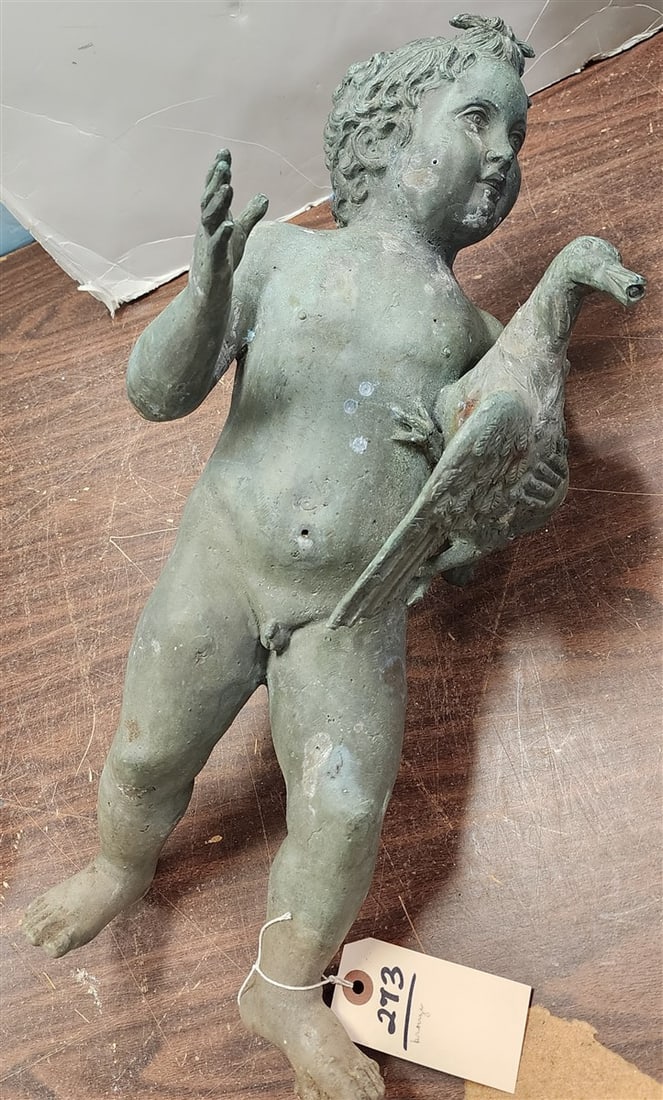 Bronze Angel w/Goose 21 1/2": Bronze Angel w/Goose 21 1/2"