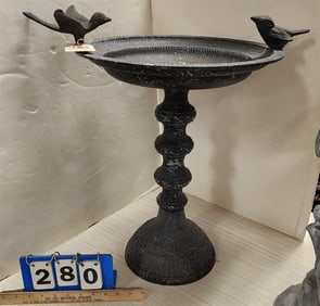 Metal Bird Bath 21" H X 14 1/2" Diam.