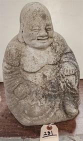 Cast Cement Seated Buddha 12" H X 9" W X 8" D