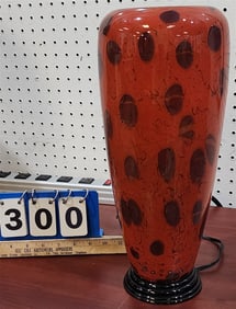 Curtis Brock Art Glass Vase Lamp 15" H