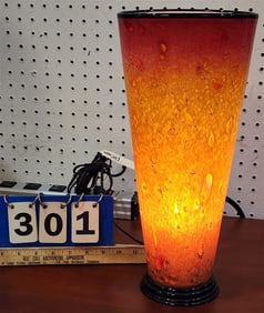 Curtis Brock Art Glass Vase Lamp 15" H