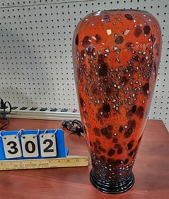 Curtis Brock Art Glass Vase Lamp 14 1/2"
