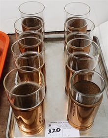 Tray 8 Everlast Copper Glass Holders w/Insert Glasses