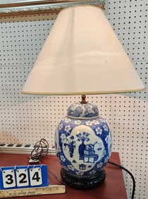 Chinese Ginger Jar Lamp 25" H