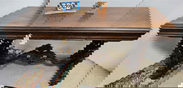 Tudor Duplex Mahog 1920's Mechanical Library Dining Table 30 1/2" H X 5' W X 25" D