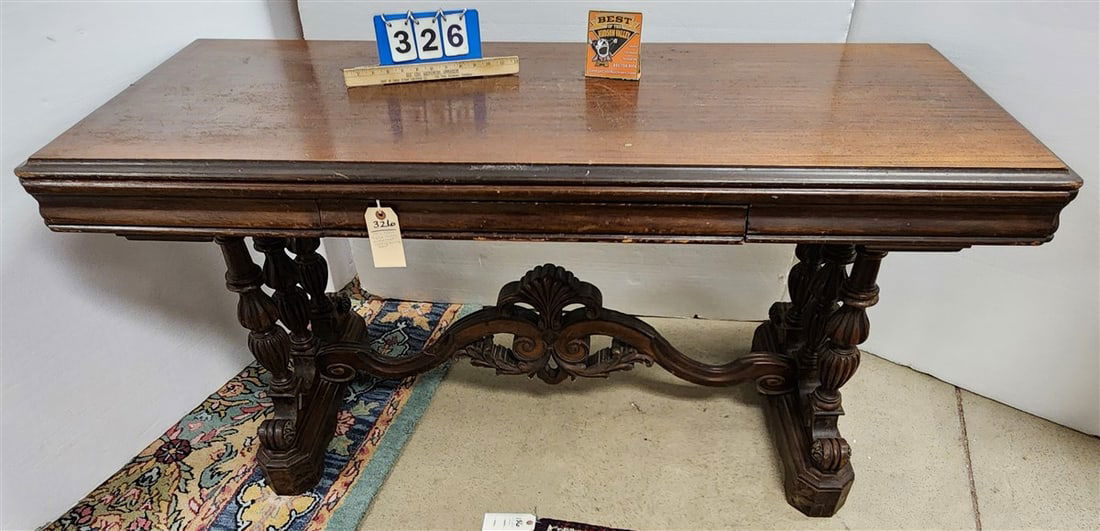 Tudor Duplex Mahog 1920's Mechanical Library Dining Table 30 1/2" H X 5' W X 25" D (1 of 6)