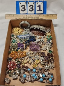 Tray Rhinestone Costume Jewelry