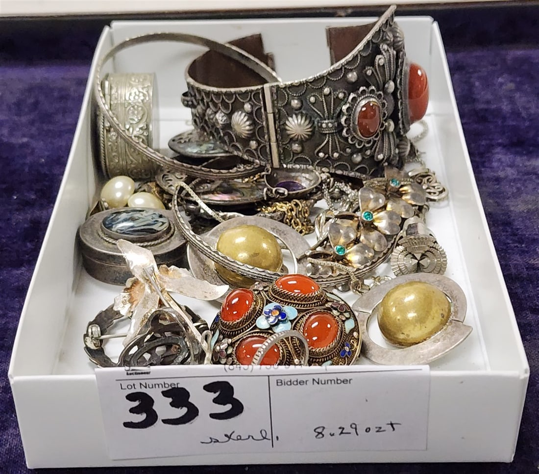 Lot Sterling Jewelry 8.29 ozT.: Lot Sterling Jewelry 8.29 ozT.