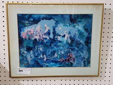 Framed Abstract Acrylic Sgnd Londo 11 1/2" X 15 1/2" w/Frame 16" X 20"