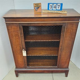Union Furniture Co. Walnut 1 Door Cabinet On Stand 41" H 35 1/2" W x 14 1/2" D