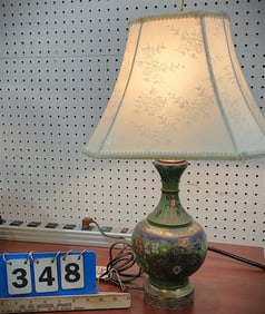 Cloisonne Vase Lamp 21" H