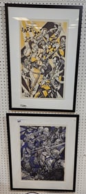 2 Framed Lithos Pencil Sgnd William Sharp - Jam Session 3" X 14" w/Frame 31" X 21 1/4" + Jazz  22" X