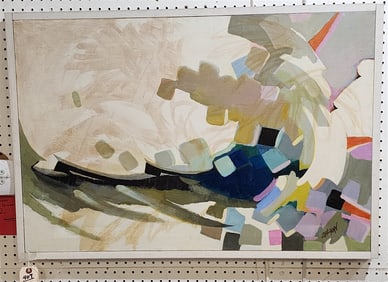 O/C Abstract Sgnd J Dalton. 24" X 26" w/Frame 25 1/2" X 37 1/2"
