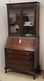 Mahog Secretary Desk 6'6" H X 38" W x 19 1/2" D