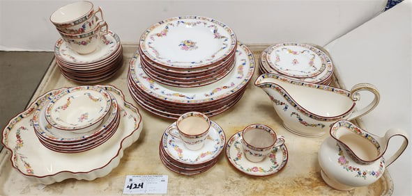 Tray 44 Pc. Vintage Minton's "Rose" Partial Dinner Service