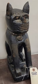 Folk art Wooden Cat 15"