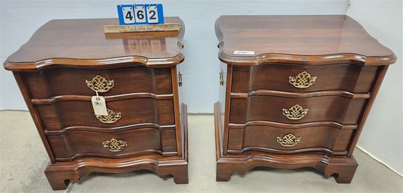 Pr. Cherry 3 Drawer End Stands  25" H X 24 1/2" W X 17" D