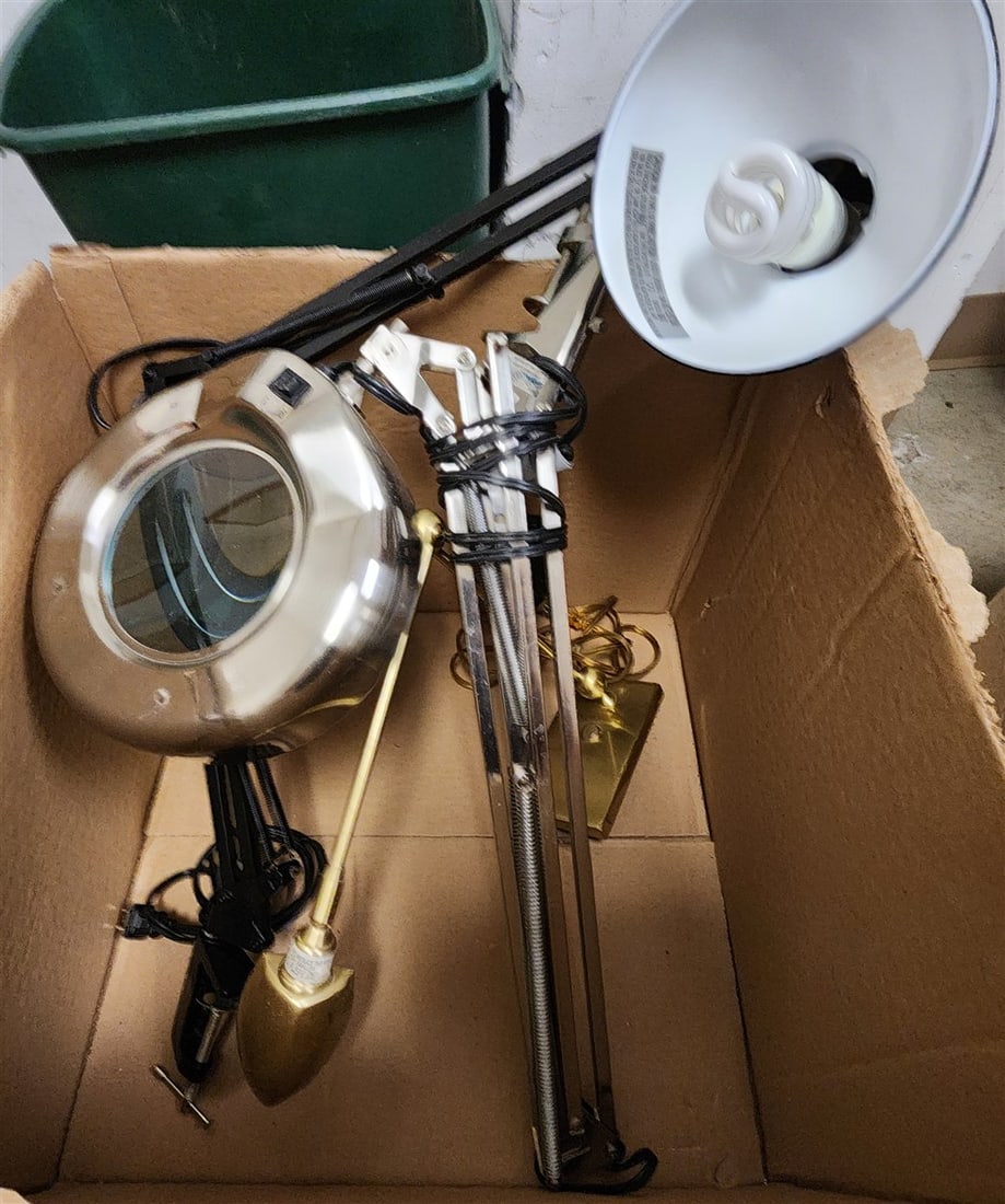 Bx 2 Clamp On Desk Lamps - 1 Magnifying: Bx 2 Clamp On Desk Lamps - 1 Magnifying