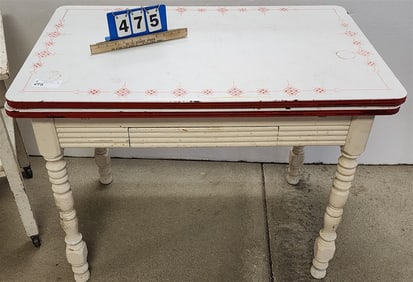Vintage Kitchen Enamel Top Table 31" H X 40" X 25" D