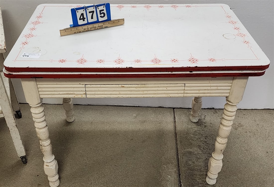 Vintage Kitchen Enamel Top Table 31" H X 40" X 25" D (1 of 2)