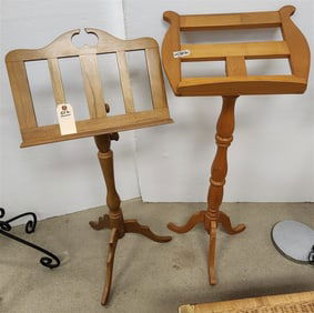 Lot 2 Wooden Adjustable Music Stands