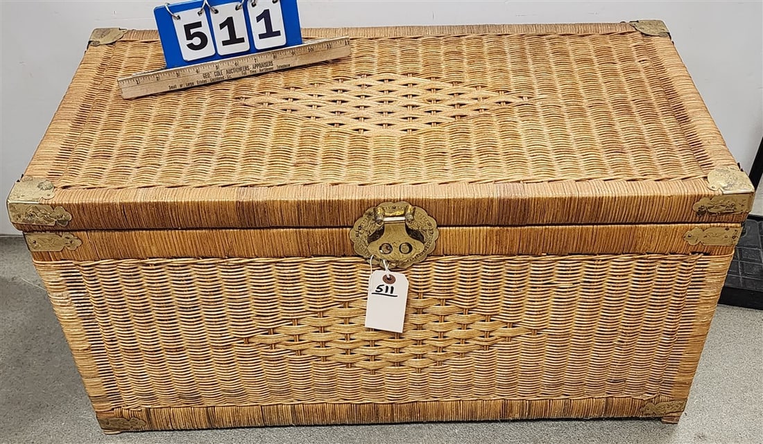 Wicker Trunk Of Linens (1 of 3)