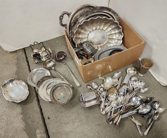 Bx Silverplate Serving Pieces & Flatware