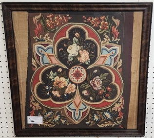 19th C Framed Needlepoint 25" Sq.