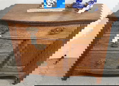 Oak Wash Stand 29" H X 35" W X 19 1/2" D