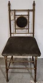 Aesthetic Movement Brass Chair 33 1/2" H X 16" W X 14 1/2"