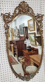 Brass Framed Mirror 39" X 21"